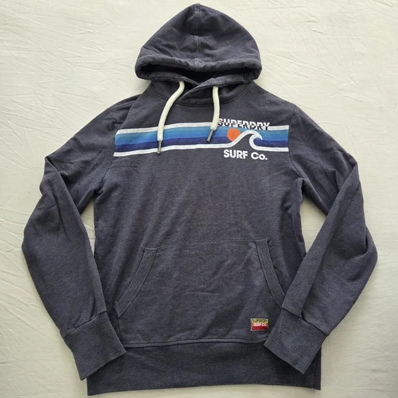 Superdry Surf Co. Gray Hoodie for Men XL British Design Spirit Of Japan - Picture 1 of 10